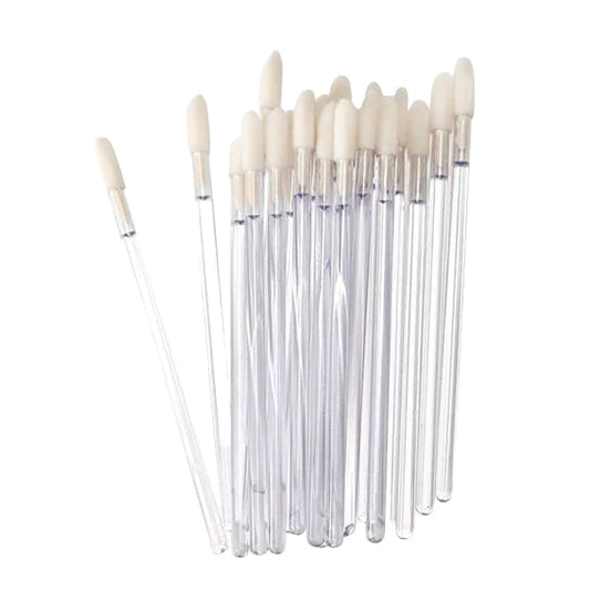 Disposable Doe Foot/Angled Lip Gloss Brush Applicator - 50 Pieces